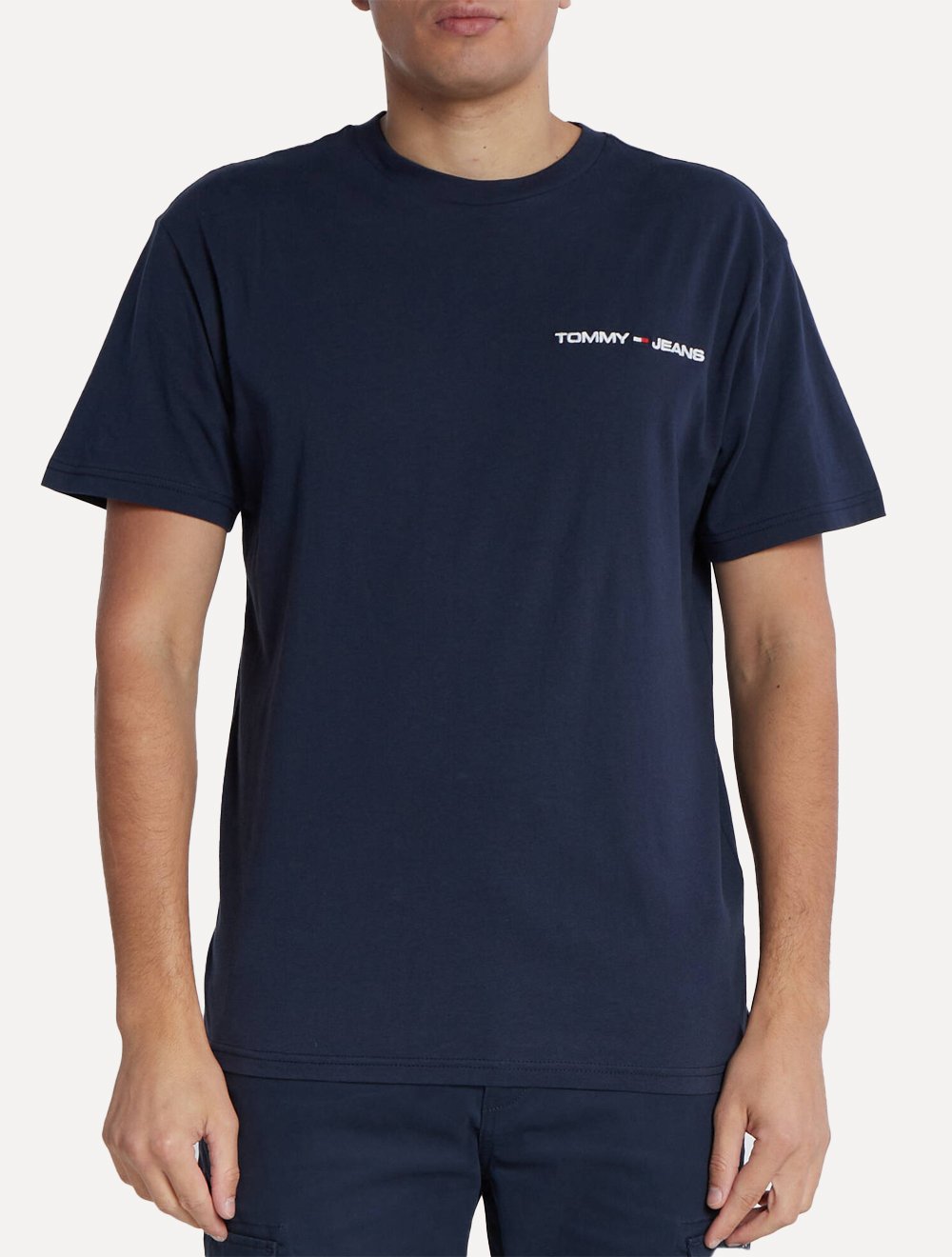 Camiseta Tommy Jeans Masculina Classic Linear Embroidered Chest Marinho