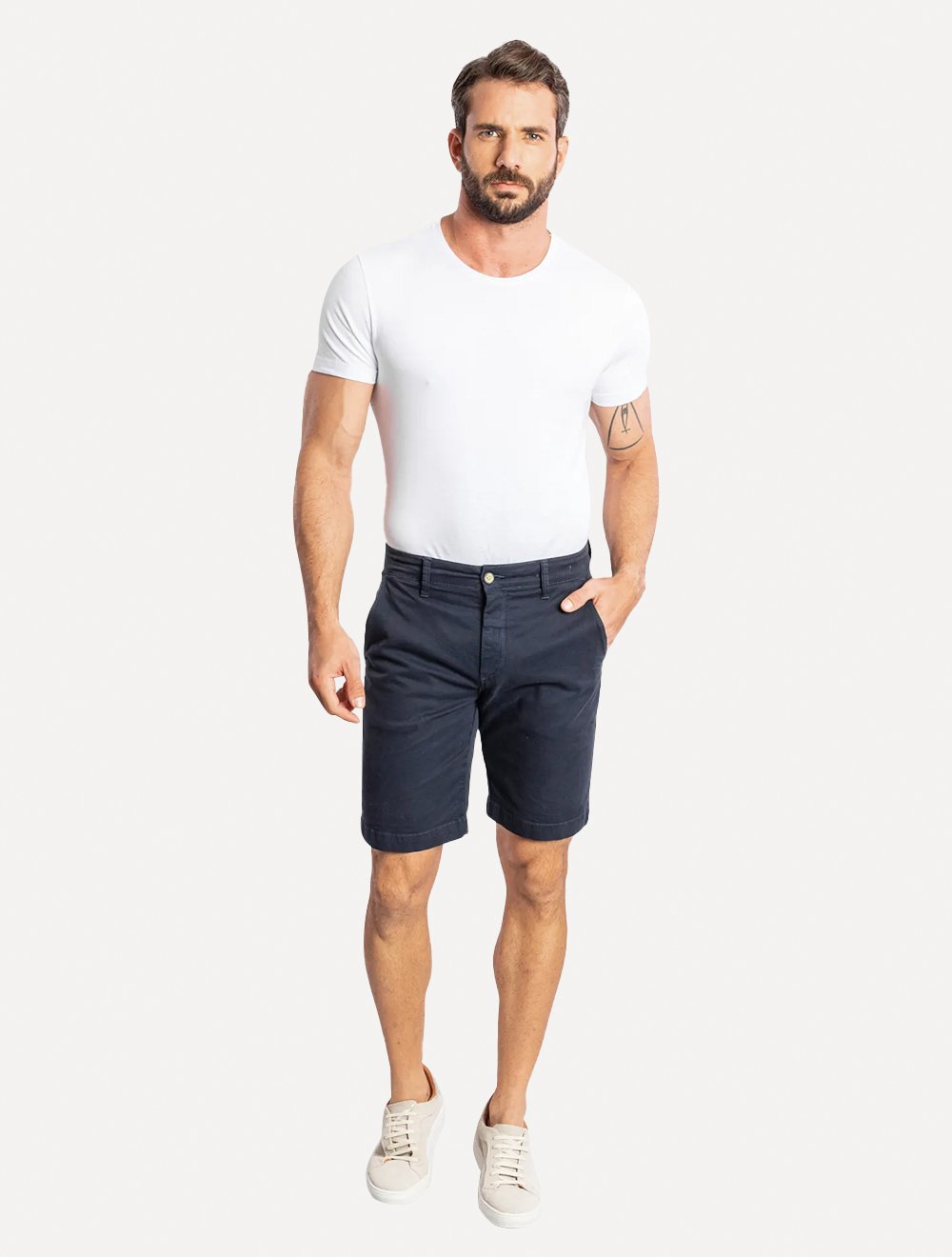 Bermuda Sergio K Masculina Chino Casual Azul Marinho