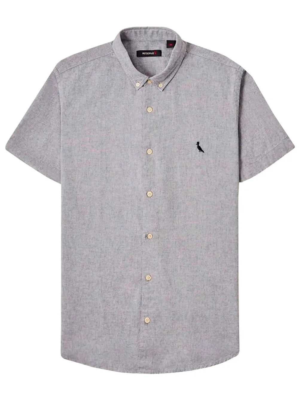 Camisa Reserva Masculina Manga Curta Oxford Color Azul Marinho Mescla