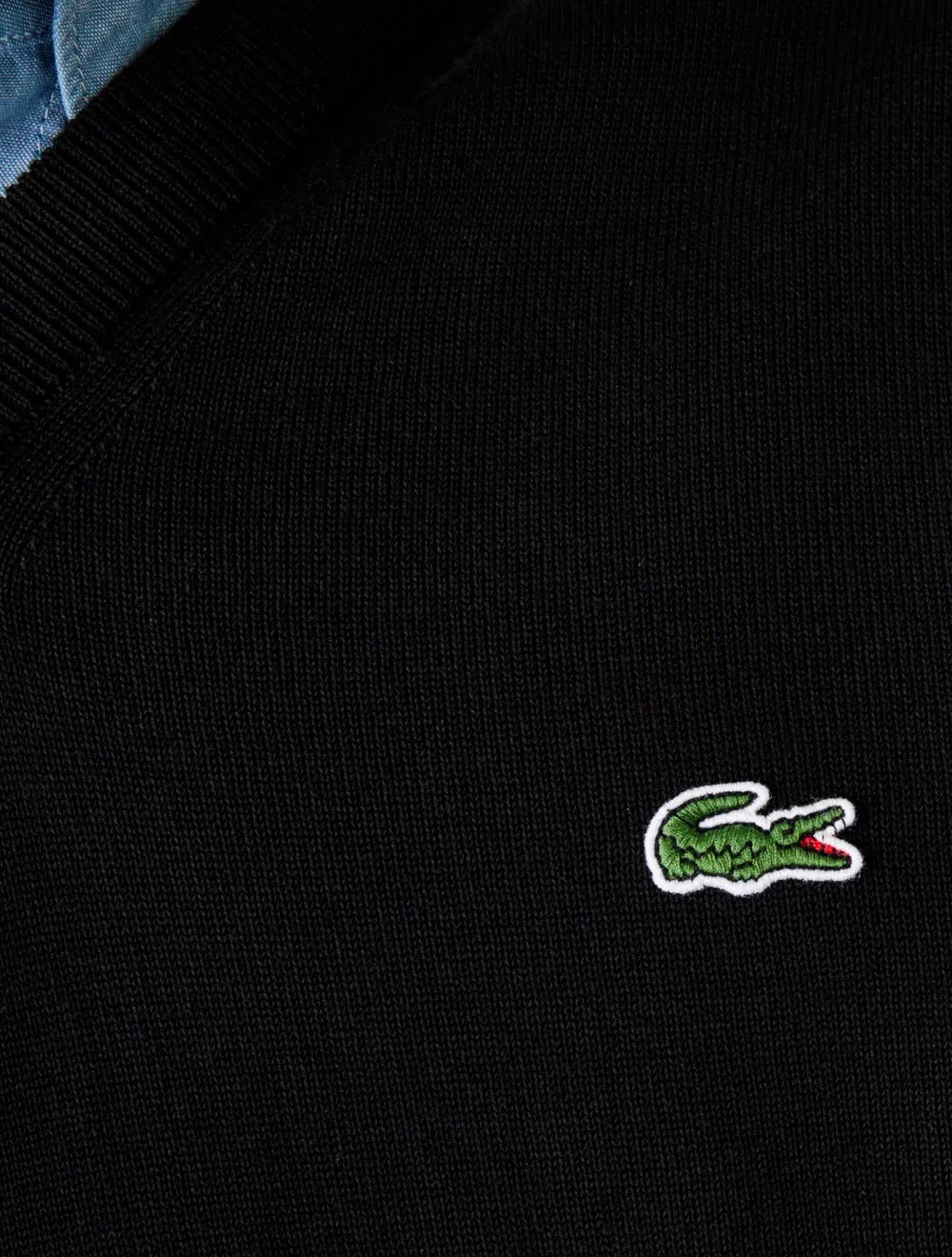 Suéter Lacoste Masculino Classic Fit Gola V Logo Preto