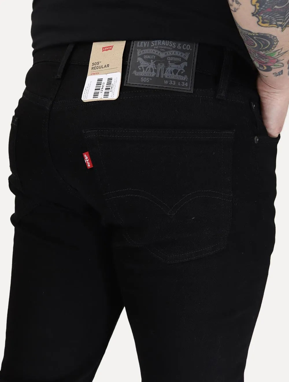 Calça Levis Jeans Masculina 505 Regular Preta