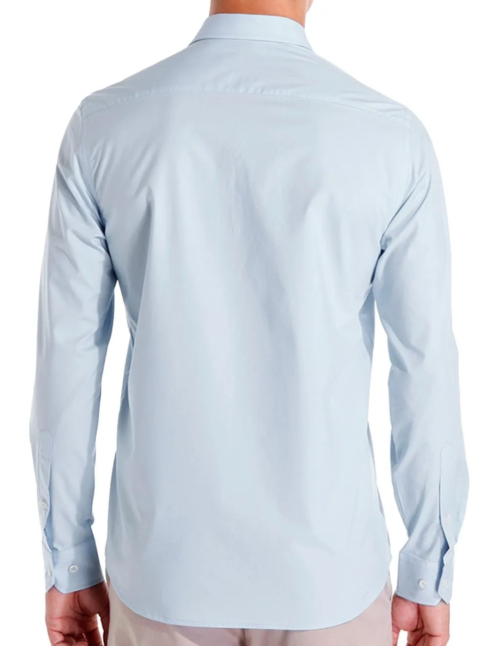 Camisa Dudalina Masculina Slim Tricoline Lisa Azul Claro