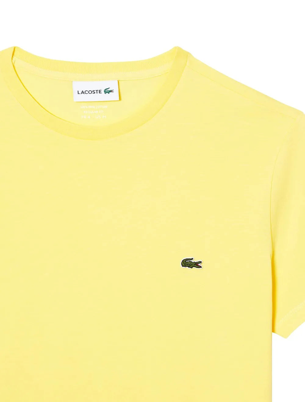 Camiseta Lacoste Masculina Jersey Pima Cotton Amarelo Claro