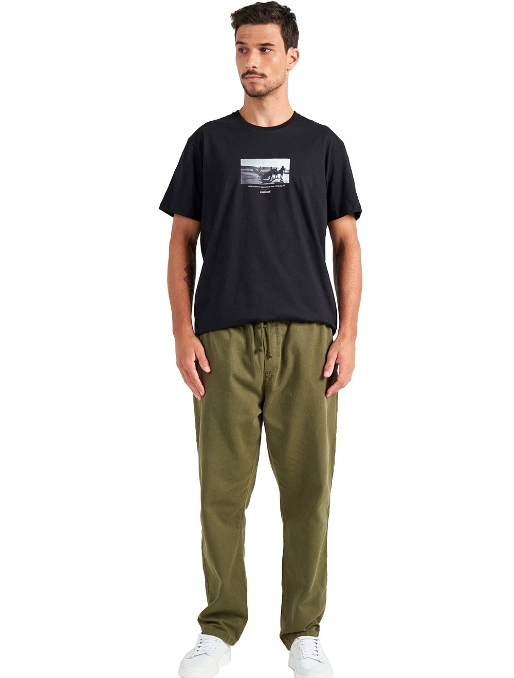 Camiseta Colcci Masculina Regular Time Flies Preta