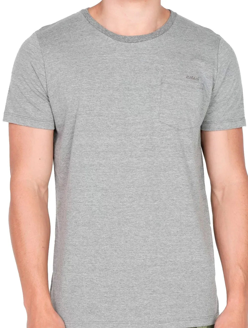 Camiseta Colcci Masculina Pocket Authentic Trademark Cinza Escuro Mescla