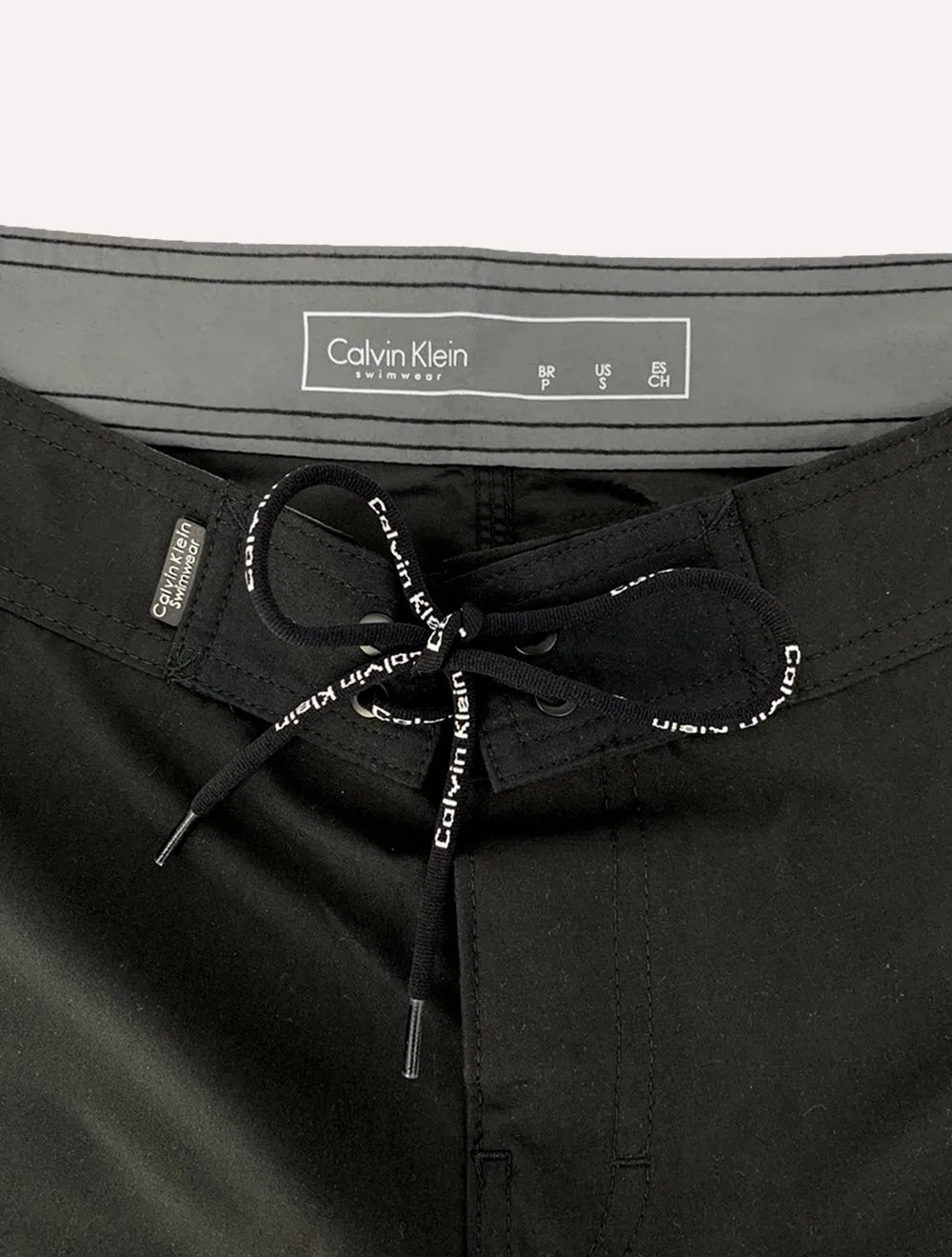 Bermuda Calvin Klein Swimwear Masculina D'Água Vertical New Logo Preta