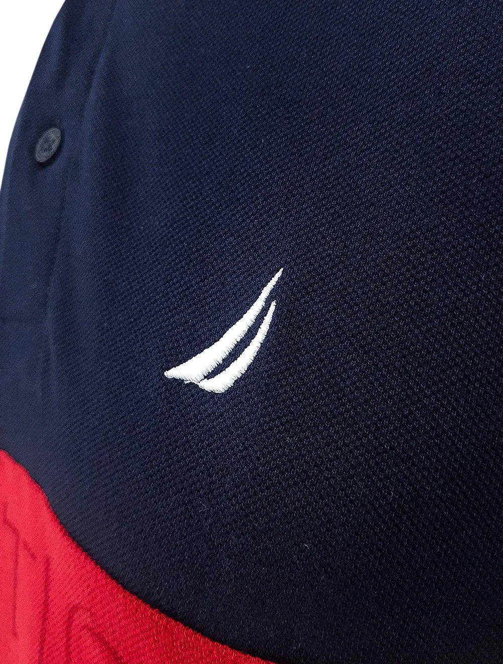 Polo Nautica Masculina Piquet Shadow Logo Sash Azul Marinho