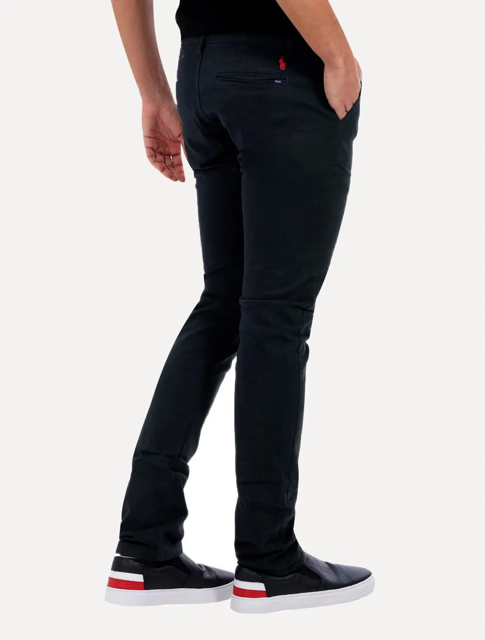 Calça Ralph Lauren Masculina Sarja Chino Stretch Azul Marinho