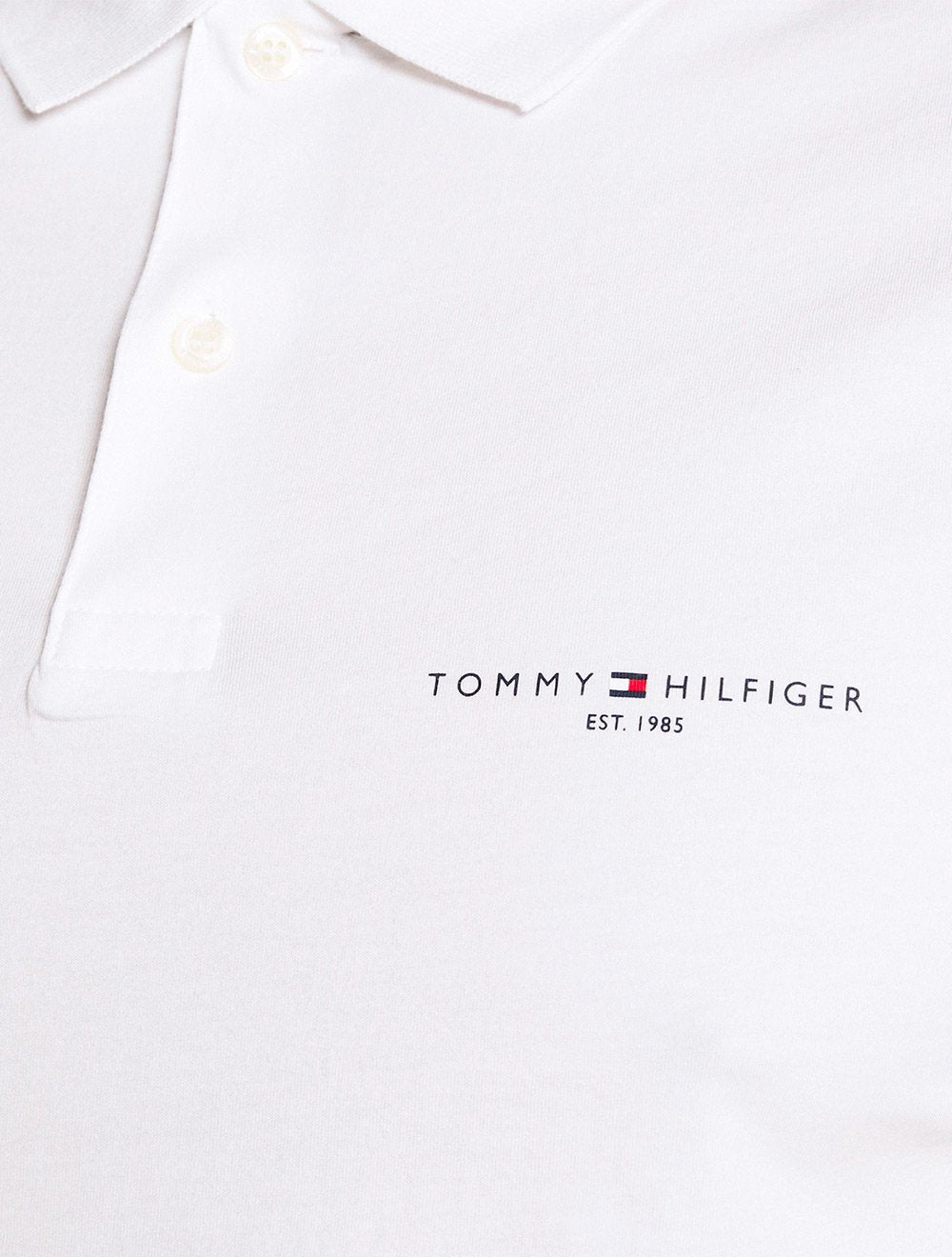 Polo Tommy Hilfiger Masculina Malha Clean Jersey Branco