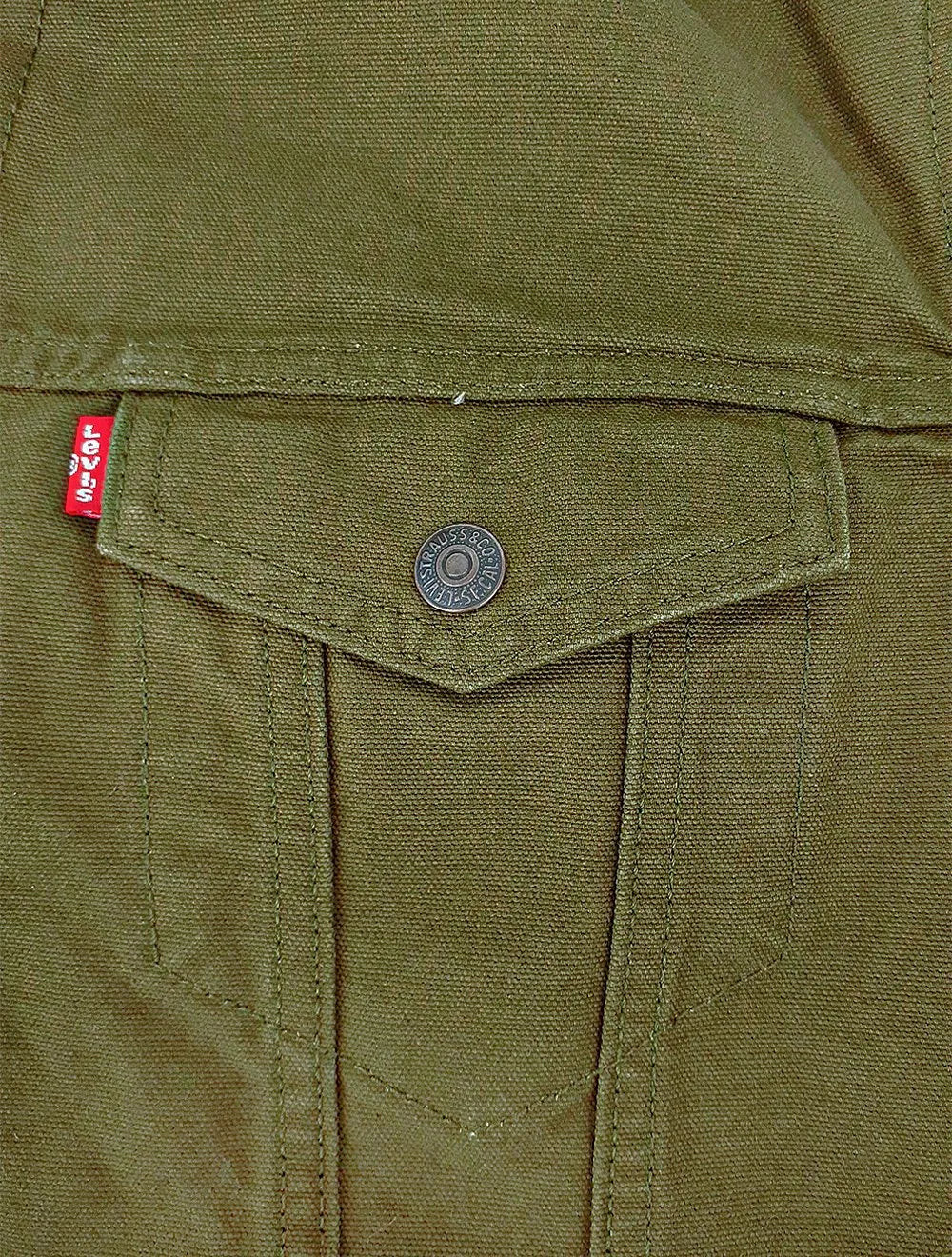 Jaqueta Jeans Levis Masculina Sherpa Trucker Verde Militar