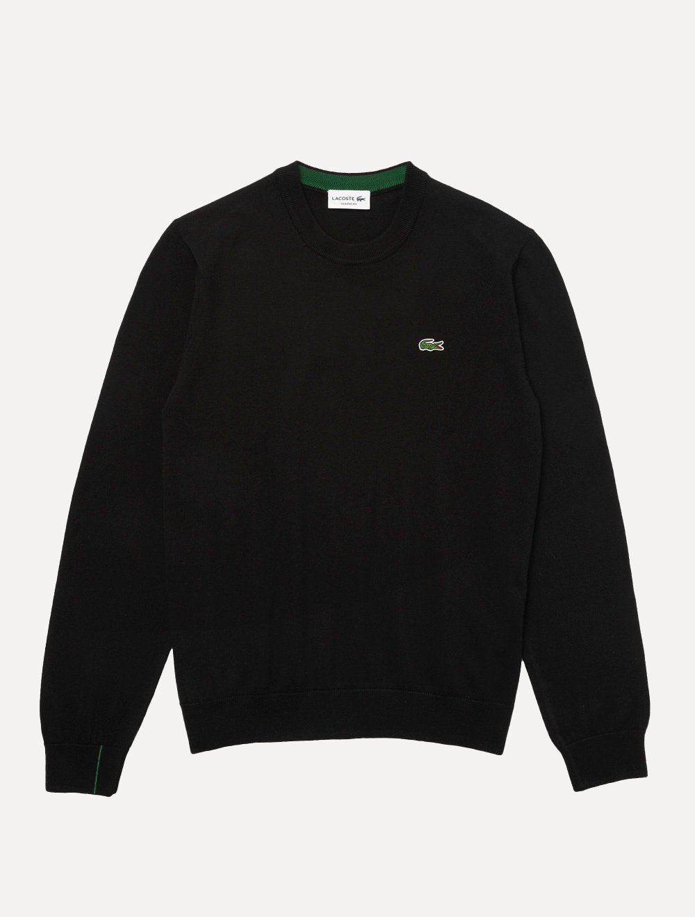 Suéter Lacoste Masculino Classic Fit Gola Redonda Logo Preto
