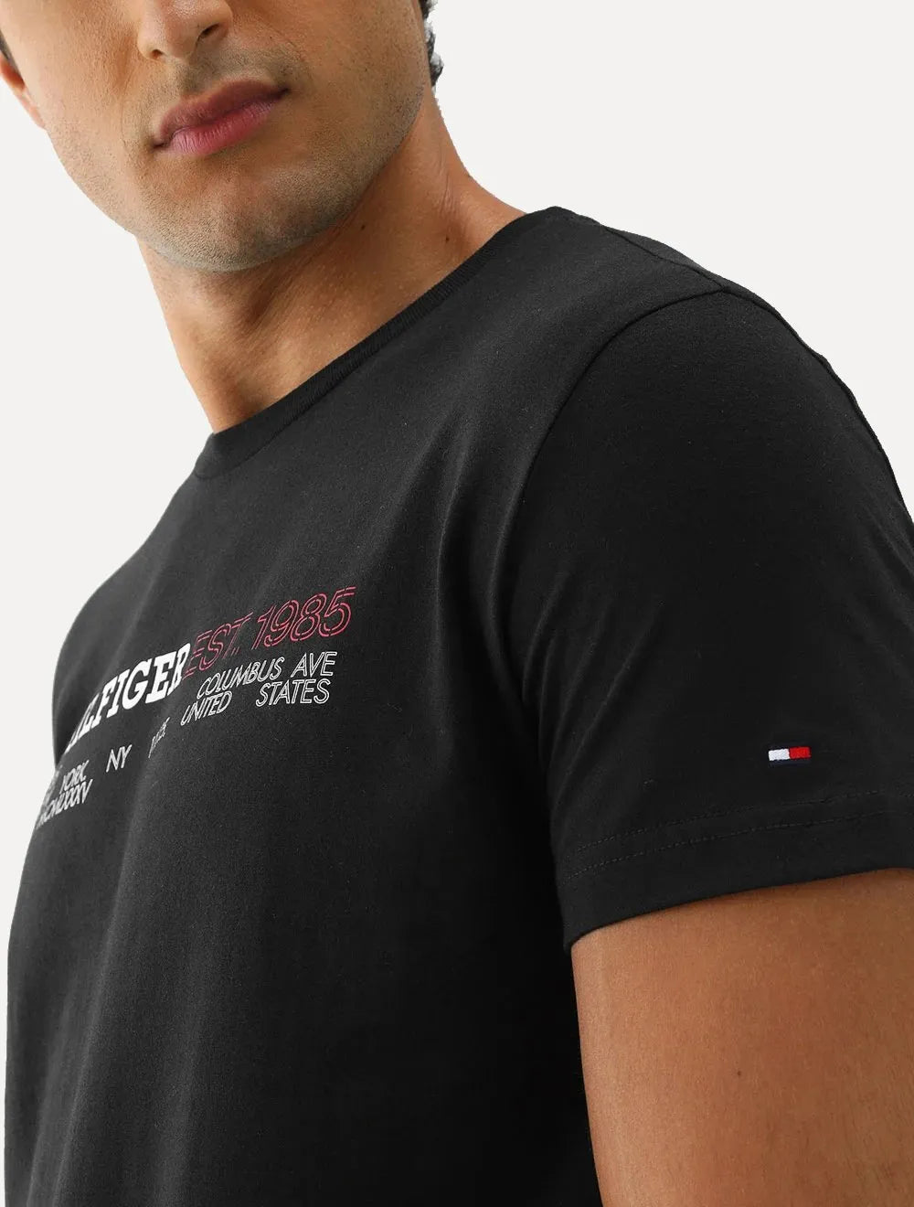 Camiseta Tommy Hilfiger Masculina Monotype 1985 Logo Preta