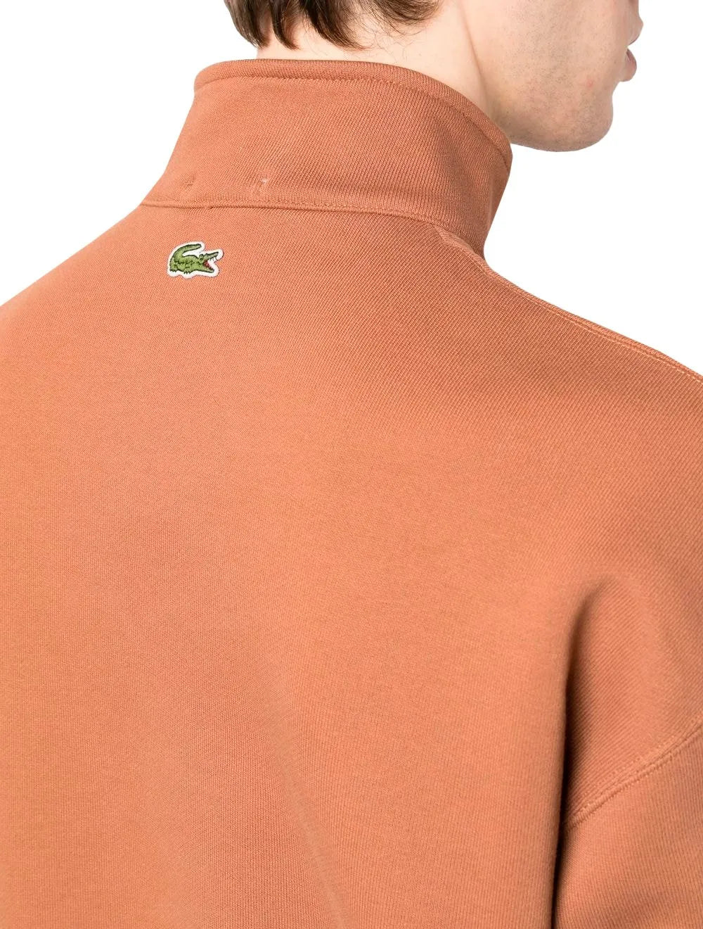 Moletom Lacoste Masculino Loose Fit Big Croco Half-Zip Marrom