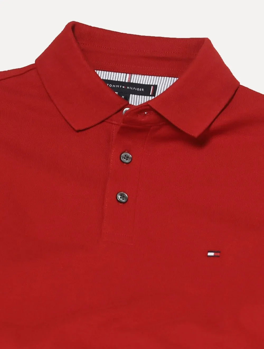 Polo Tommy Hilfiger Masculina Slim Piquet 1985 Vermelha