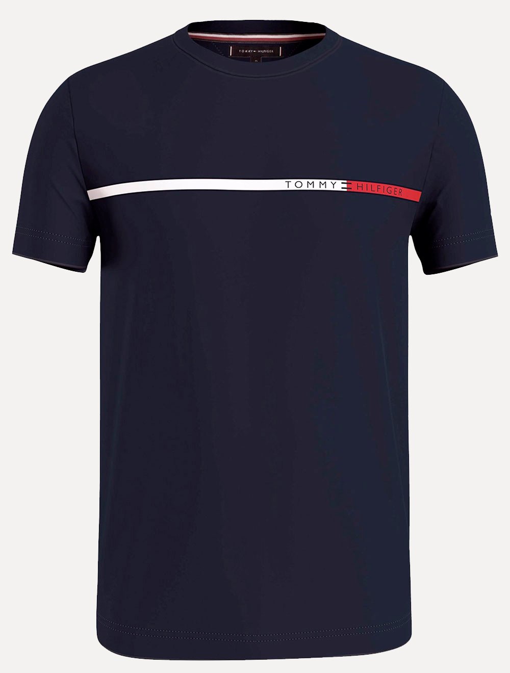 Camiseta Tommy Hilfiger Masculina Two Tone Chest Stripe Azul Marinho