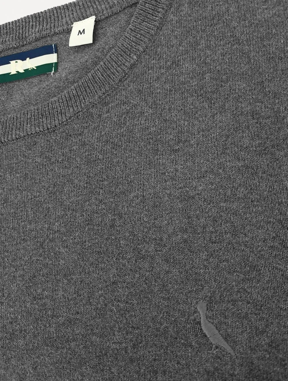 Suéter Reserva Masculino Tricot Basico Gola Careca Chumbo Mescla
