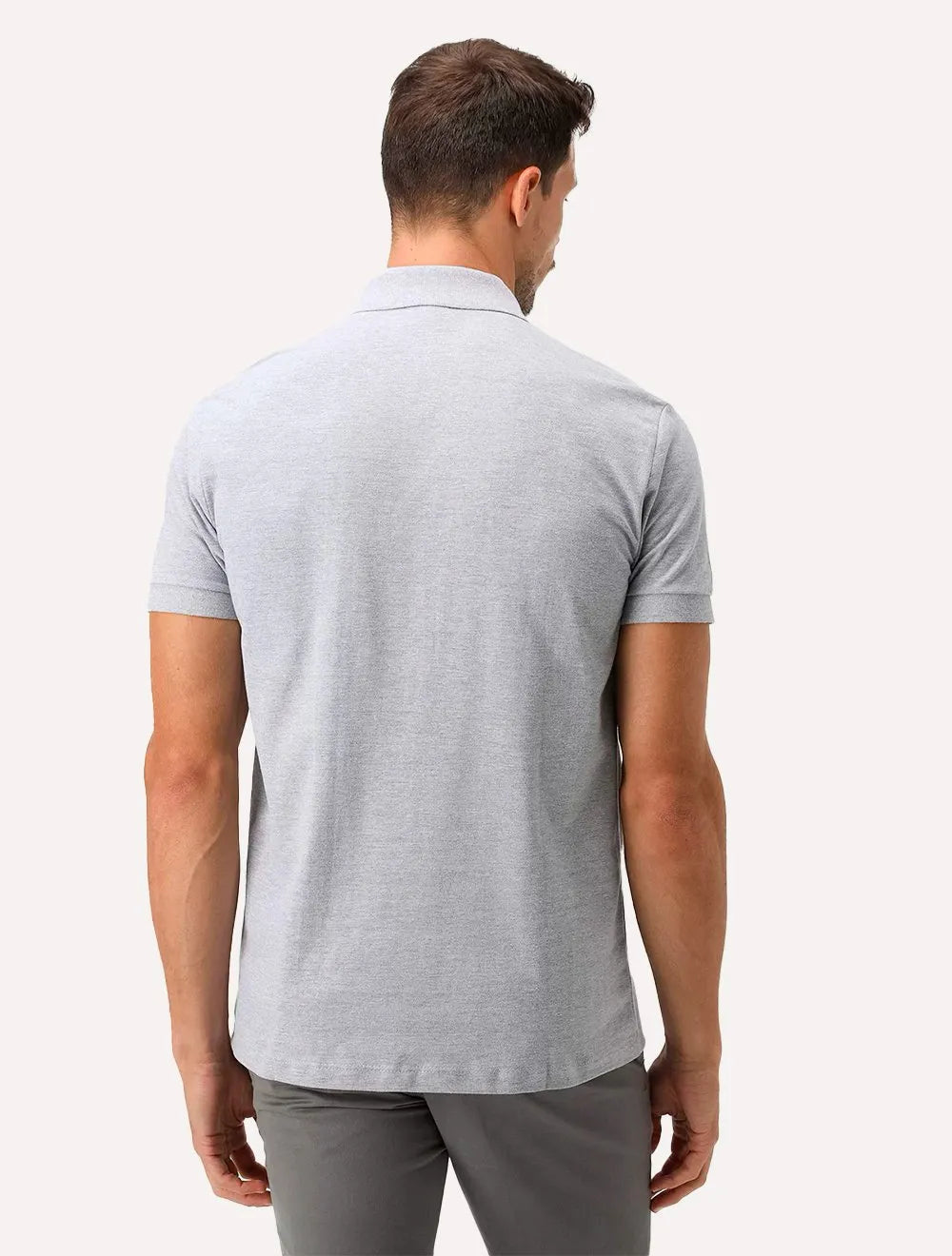 Polo Aramis Masculina Piquet Inner Detail Cinza Mescla