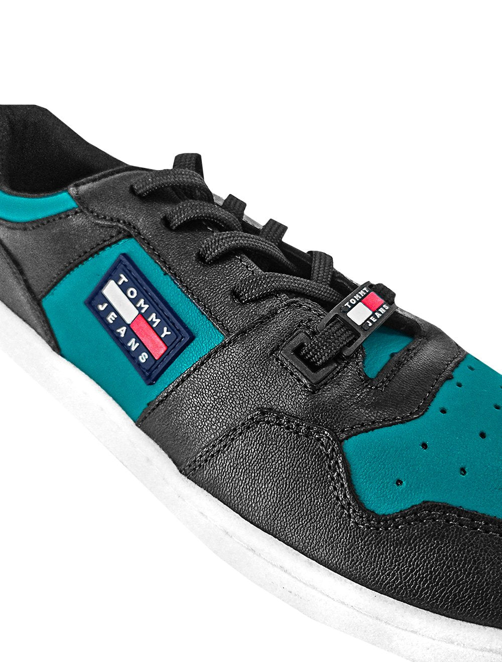 Tênis Tommy Jeans Masculino Couro Zion 4C3 Turquesa/Preto