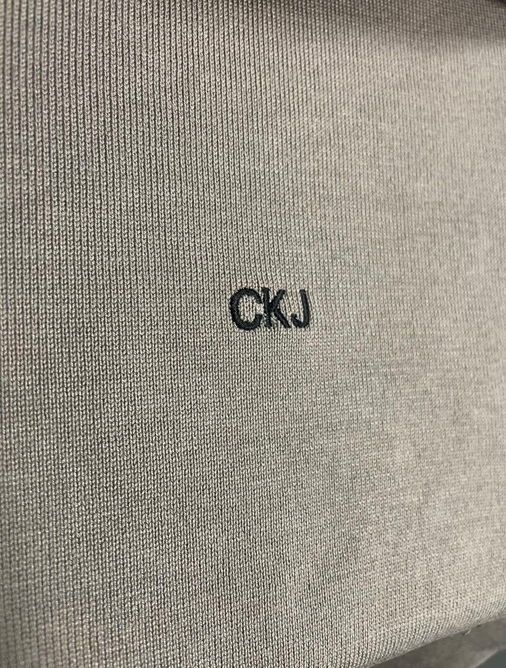 Suéter Calvin Klein Jeans Masculino Tricot GL Careca Viscose com Logo Caqui Médio