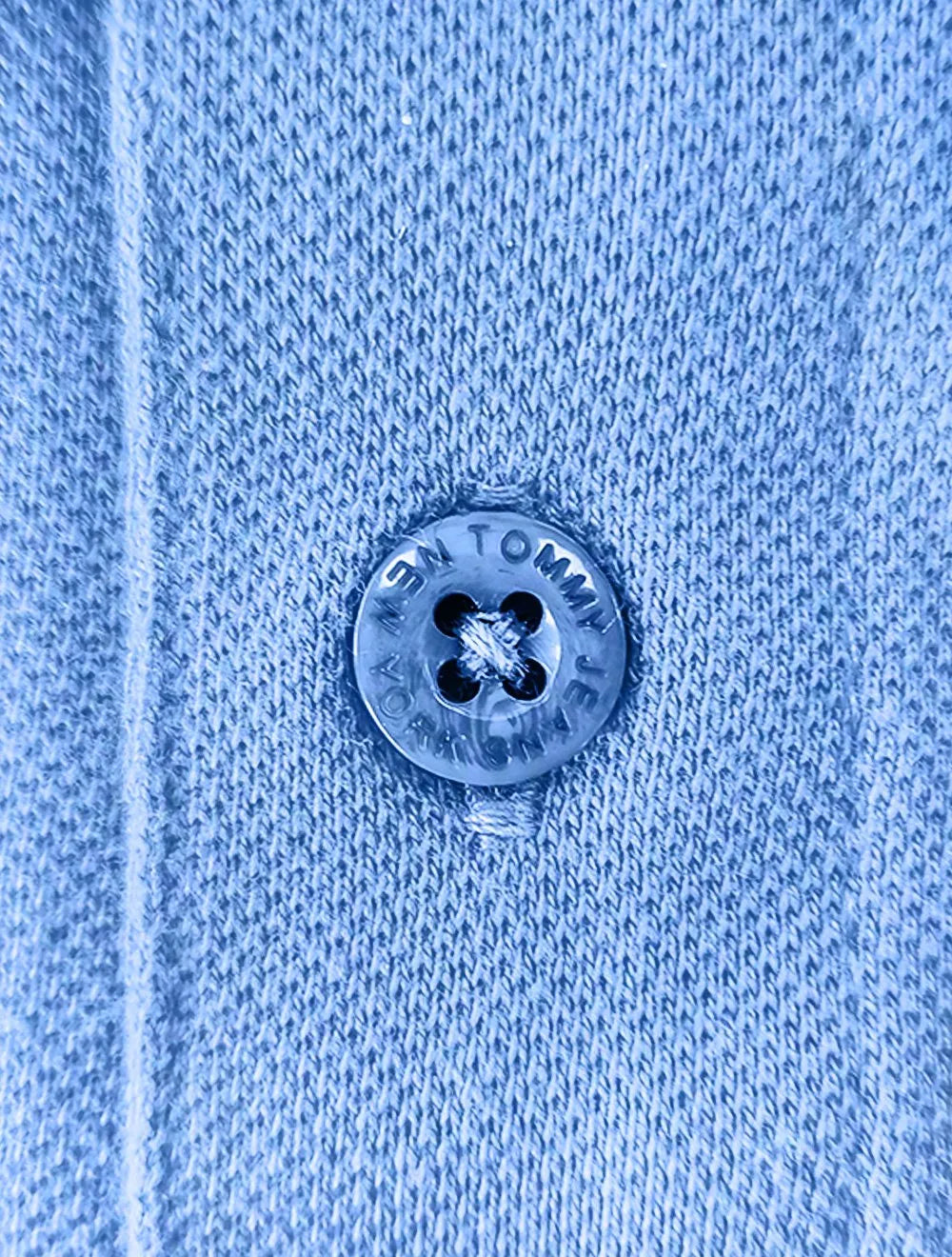 Polo Tommy Jeans Masculina Regular Original Fine Piquet Azul Celeste