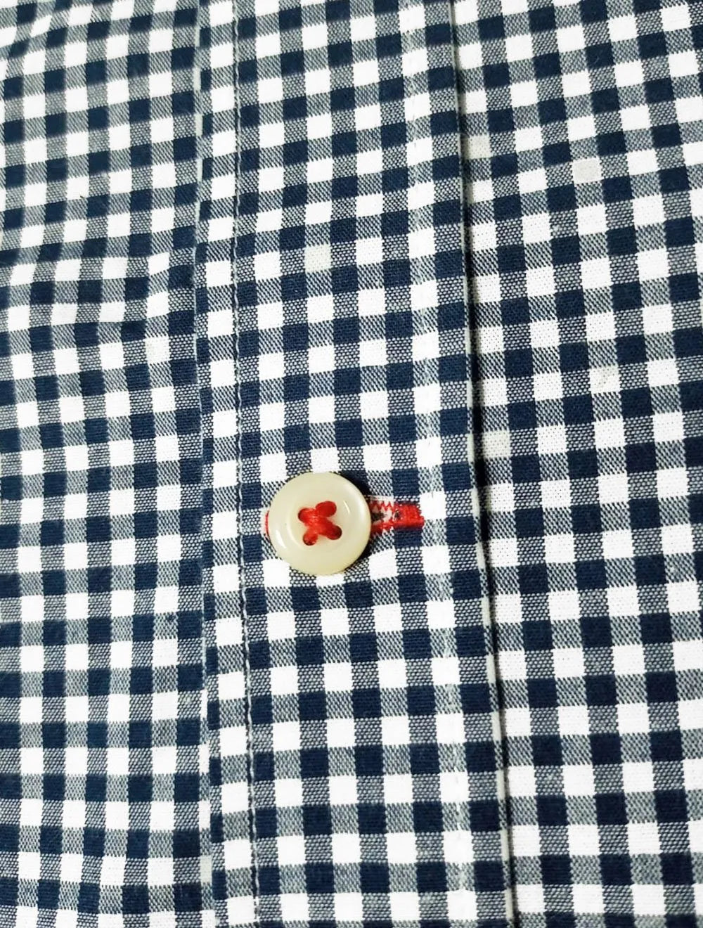 Camisa Tommy Hilfiger Masculina Xadrez Gingham Branca/Marinho