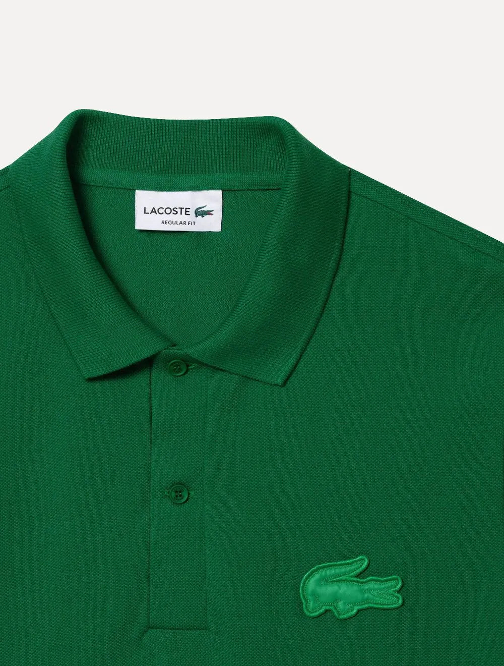 Polo Lacoste Masculina Regular Piquet Quilted Crocodile Badge Verde