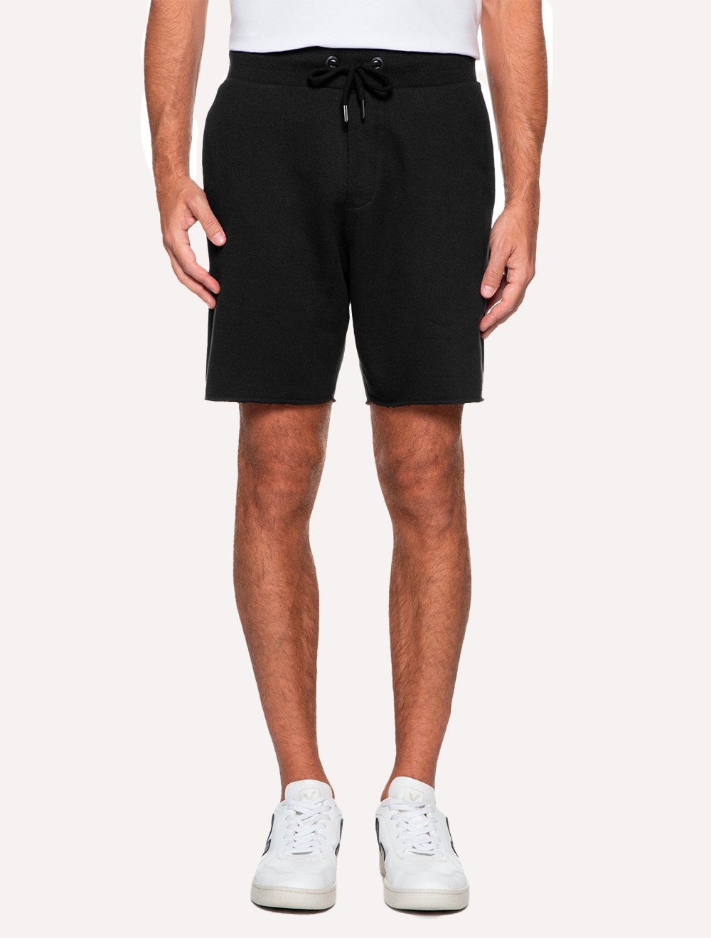 Bermuda Reserva Masculina Moletom Basica New Preta