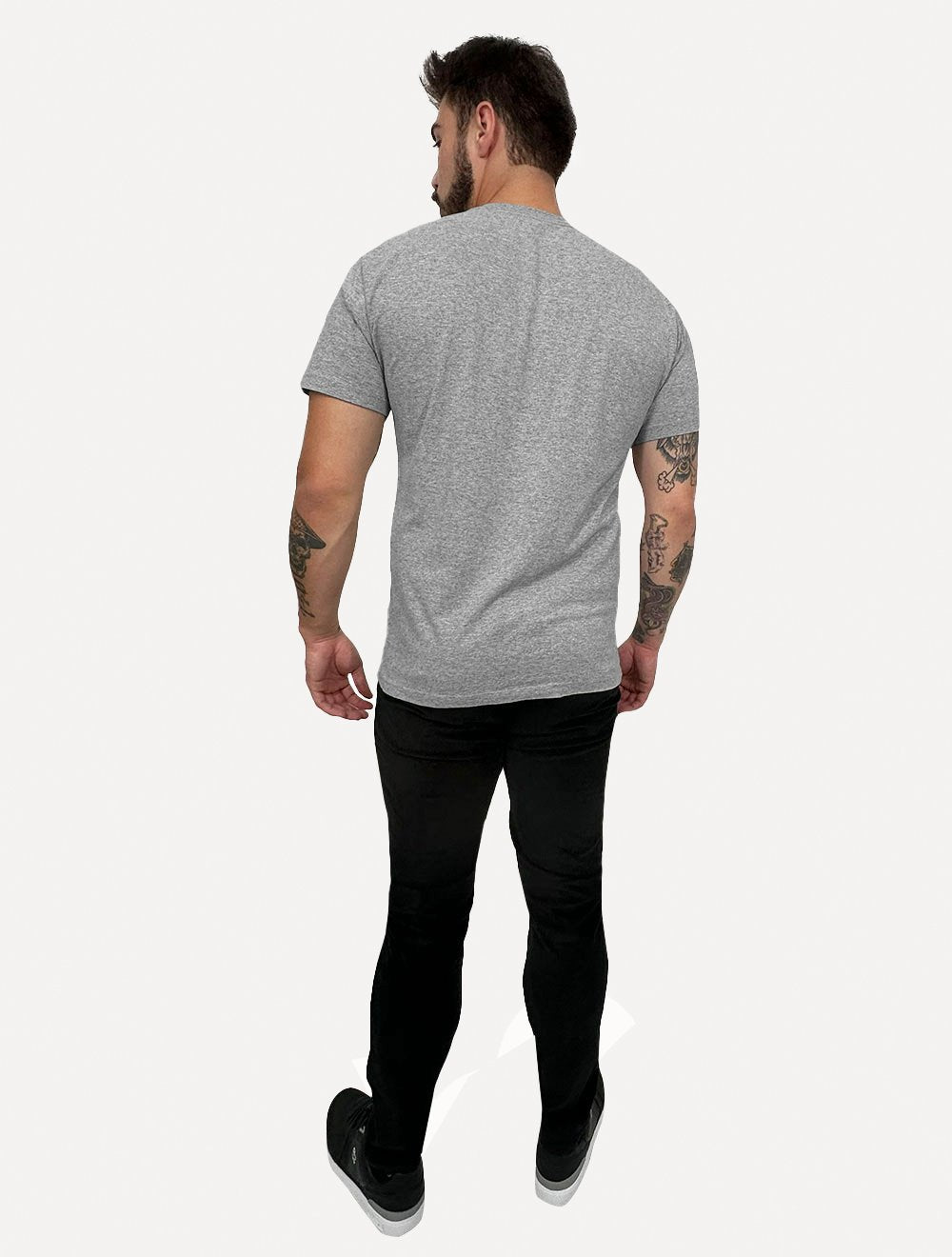 Camiseta Tommy Jeans Masculina Regular Grunge Arch Cinza Mescla