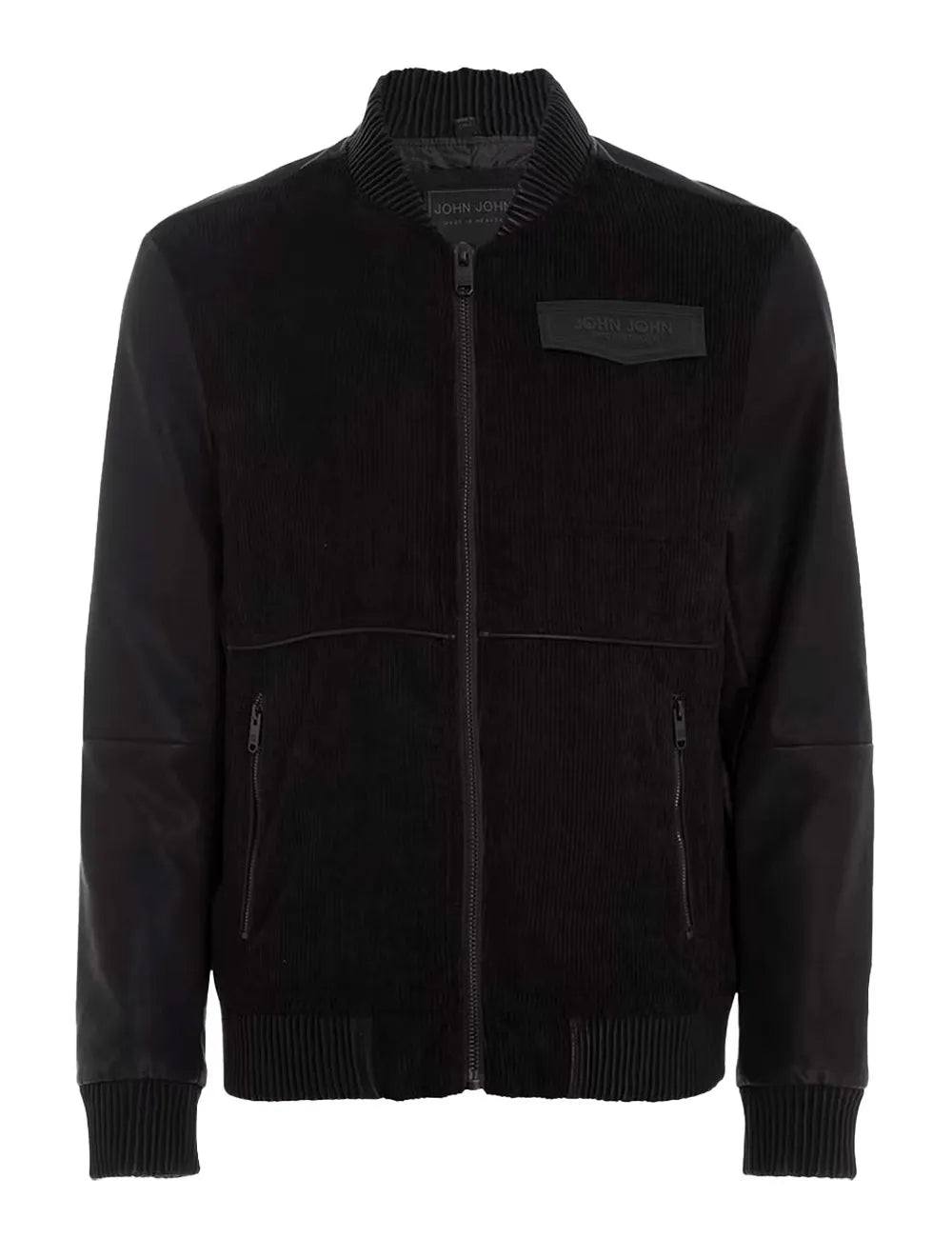 Jaqueta John John Masculina Couro Sintético Camurça Tom Preta