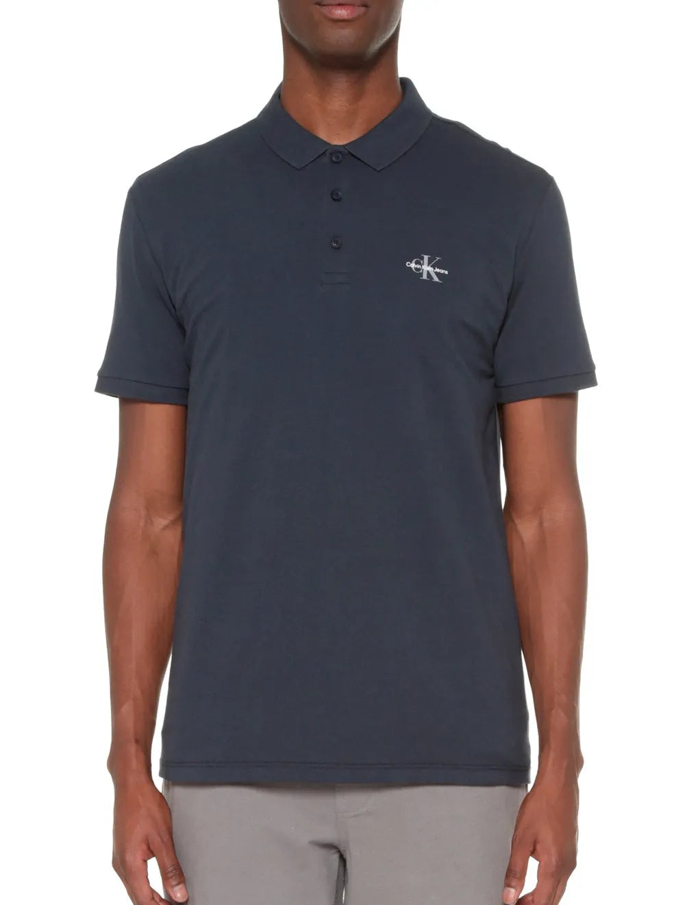 Polo Calvin Klein Jeans Masculina Piquet Regular Re Issue Azul Marinho