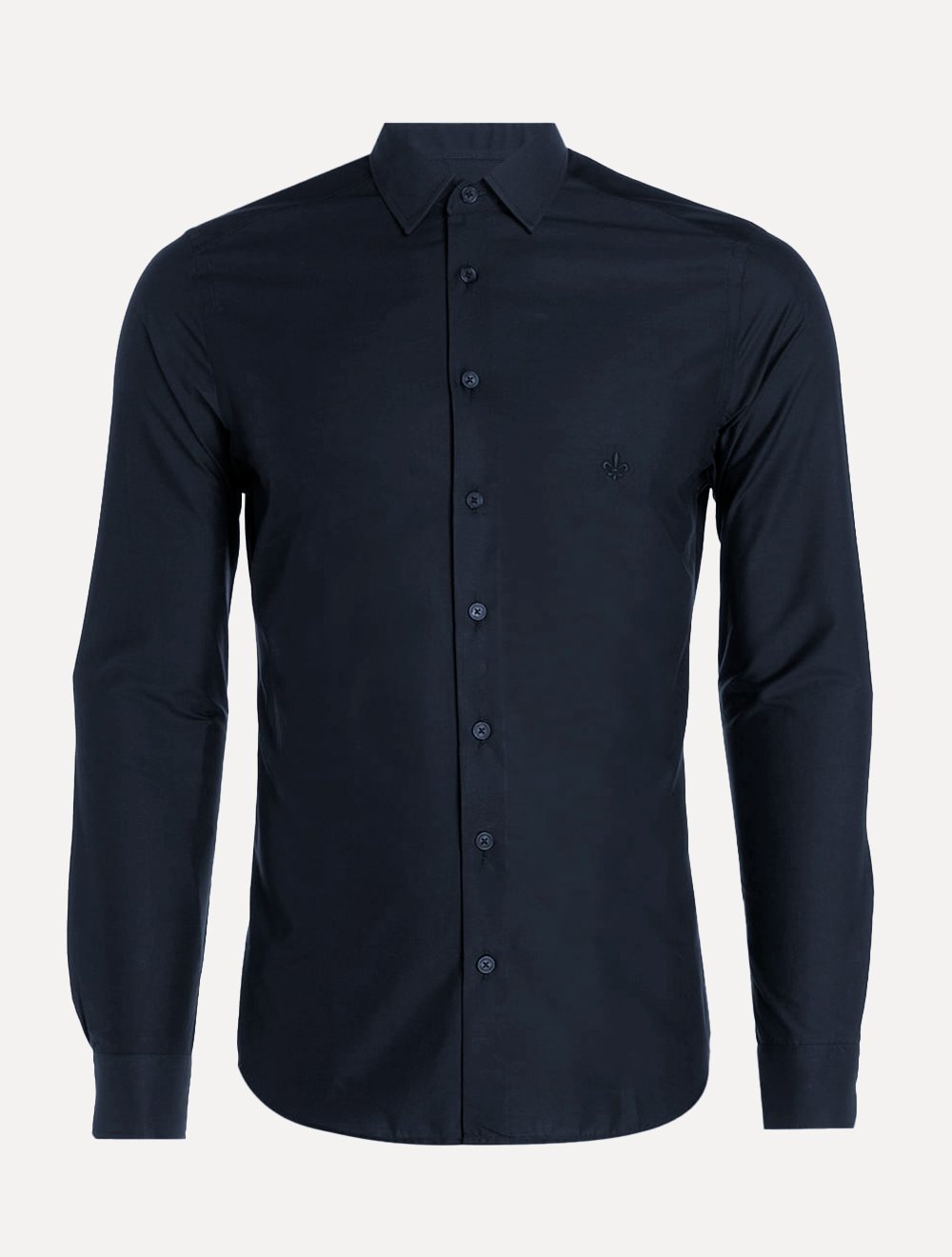 Camisa Dudalina Masculina Milano Tricoline Lisa Azul Marinho