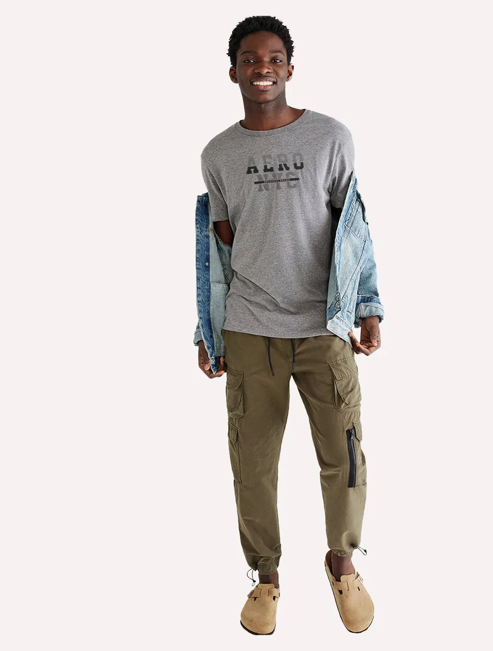Camiseta Aeropostale Aero NYC Logo Mescla Médio