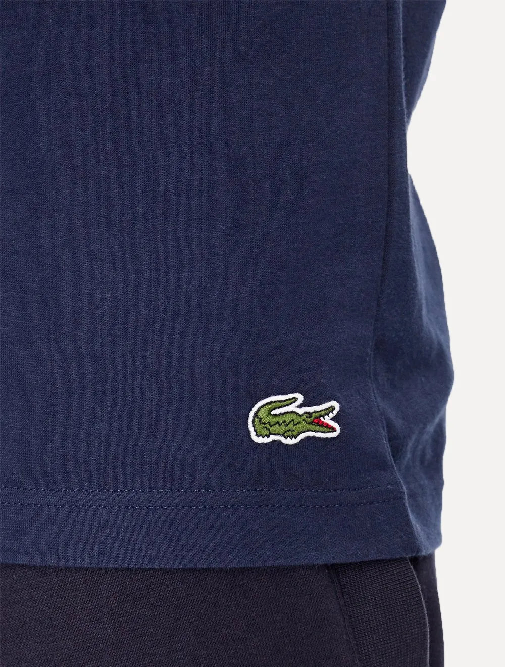Camiseta Lacoste Masculina Jersey Croco Signature Logo Azul Marinho