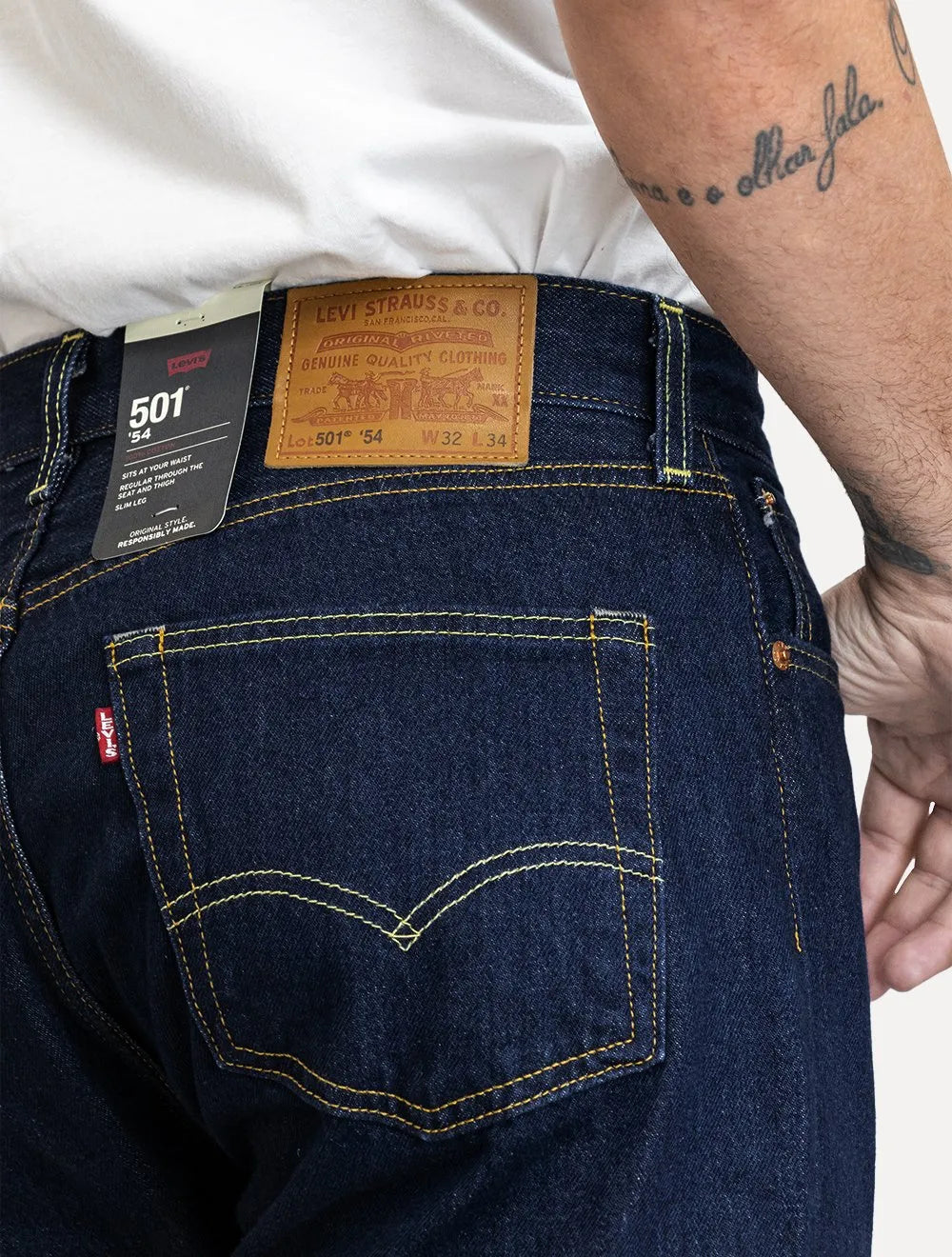 Calça Levis Jeans Masculina Slim 501 '54 Original Azul Escuro