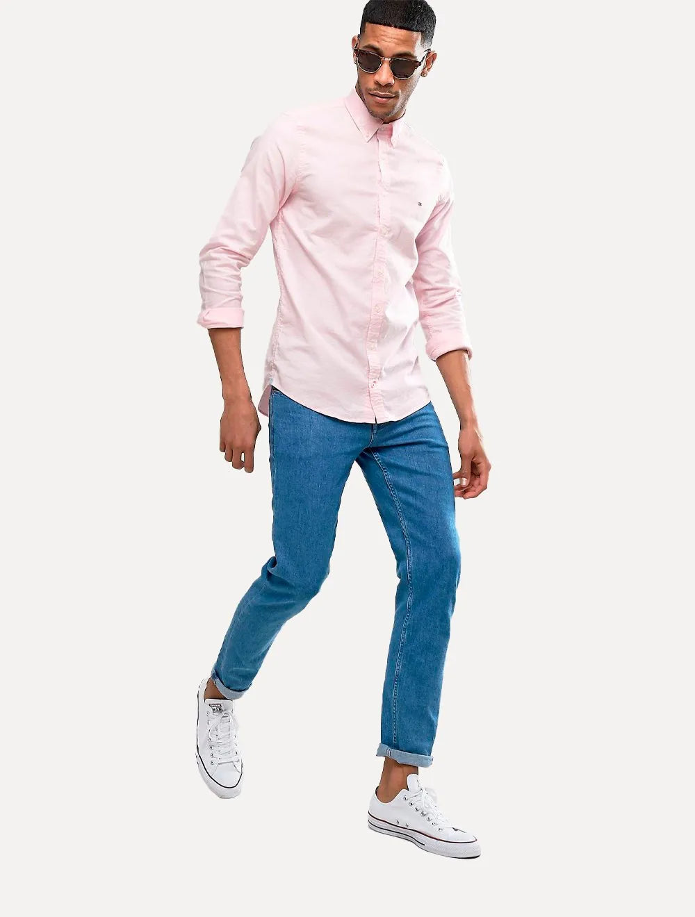 Camisa Tommy Hilfiger Masculina Regular Core Oxford Rosa Claro