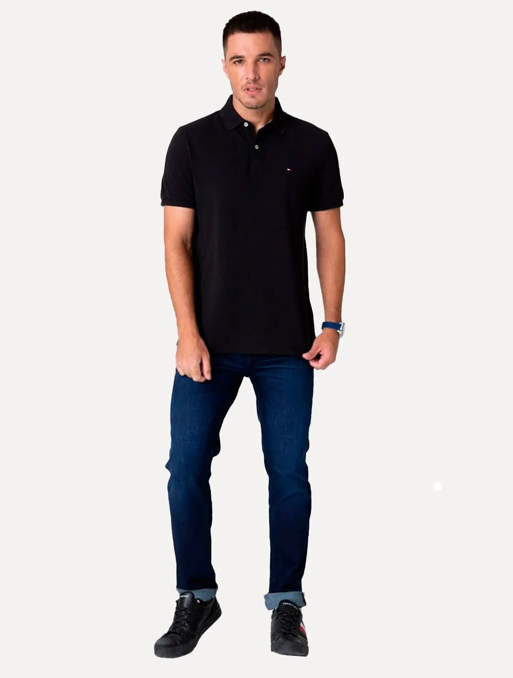 Polo Tommy Hilfiger Masculina Coupe Sur Ivy Preta