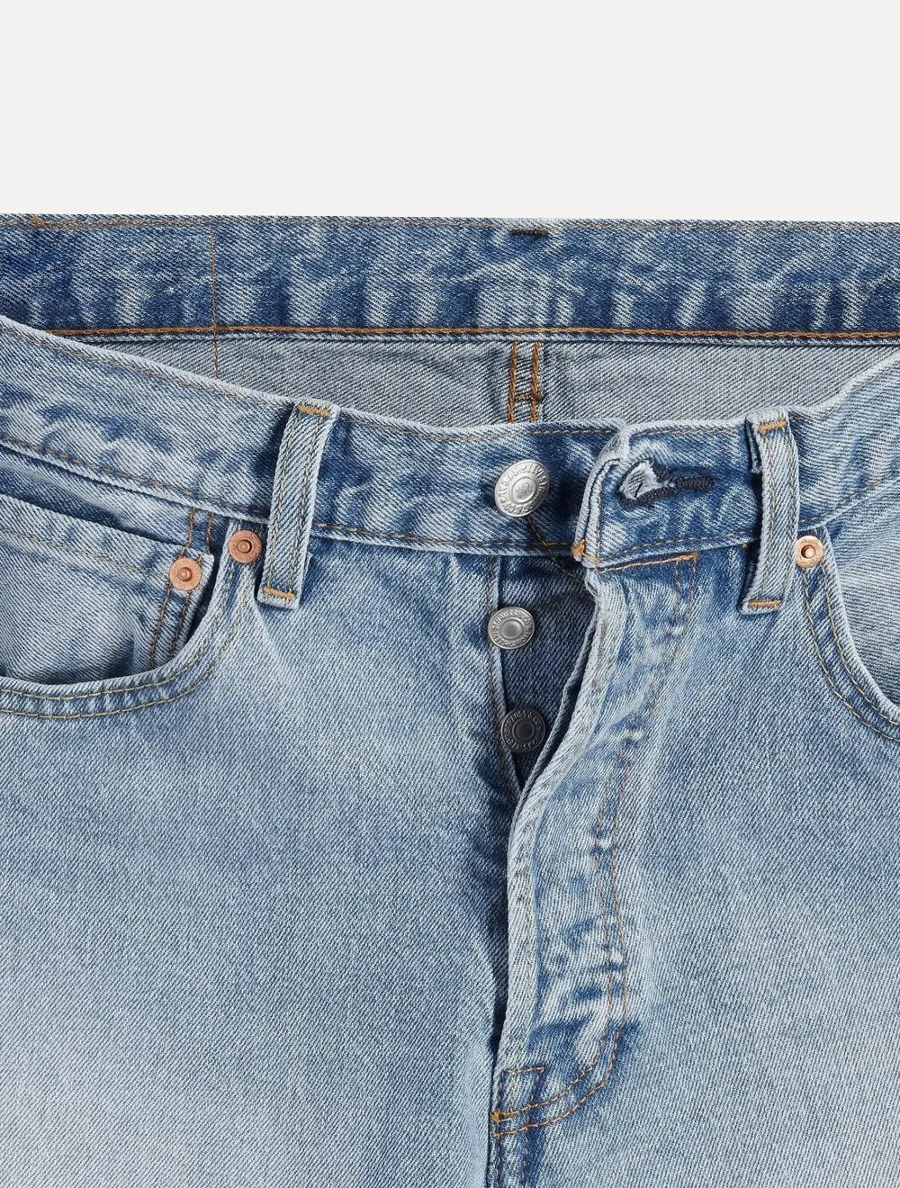 Calça Levis Jeans Masculina 501 Original Crystal Clear Stretch Clara