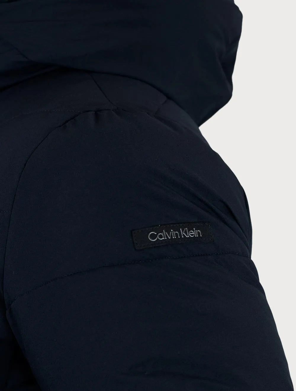 Jaqueta Calvin Klein Masculina Hoodie Matelassê Ziper Azul Marinho