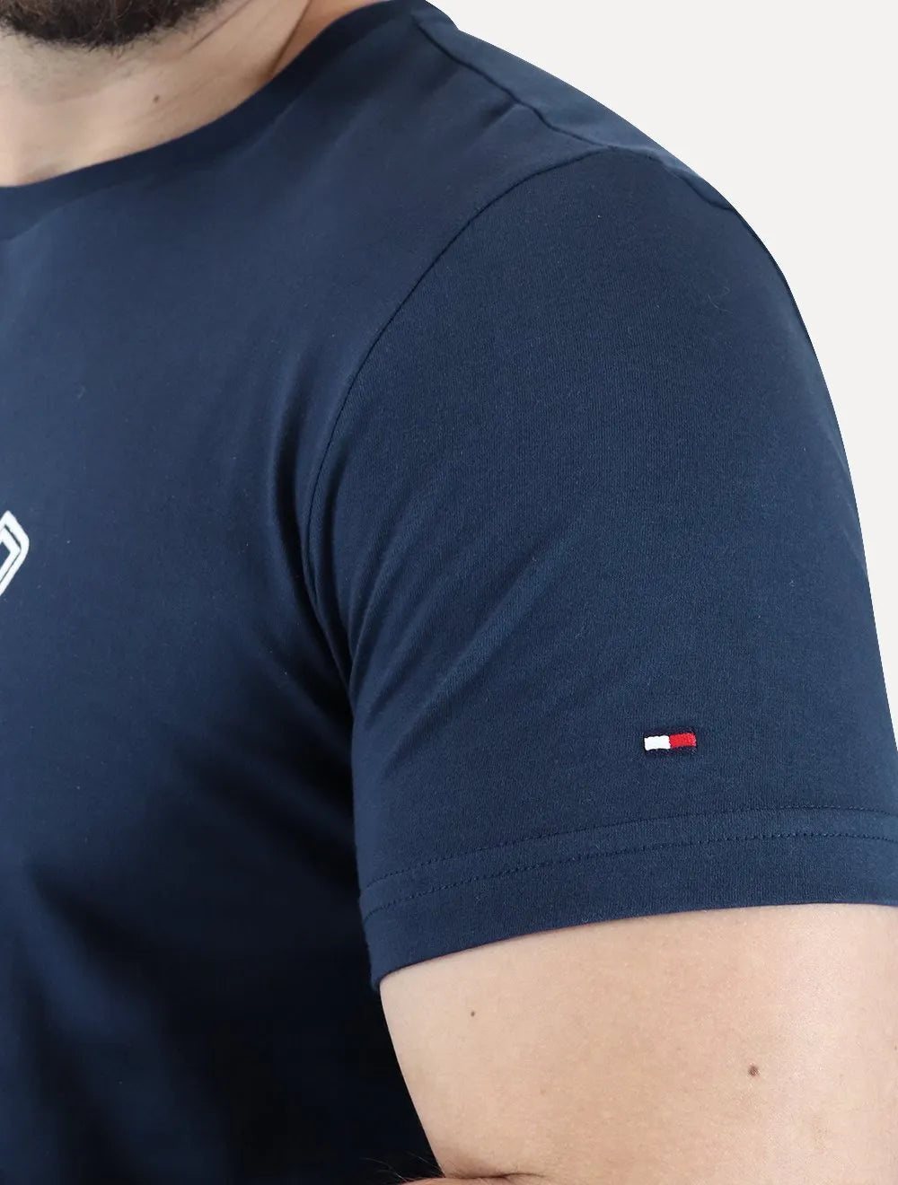 Camiseta Tommy Hilfiger Masculina Outline Arc Script Azul Marinho