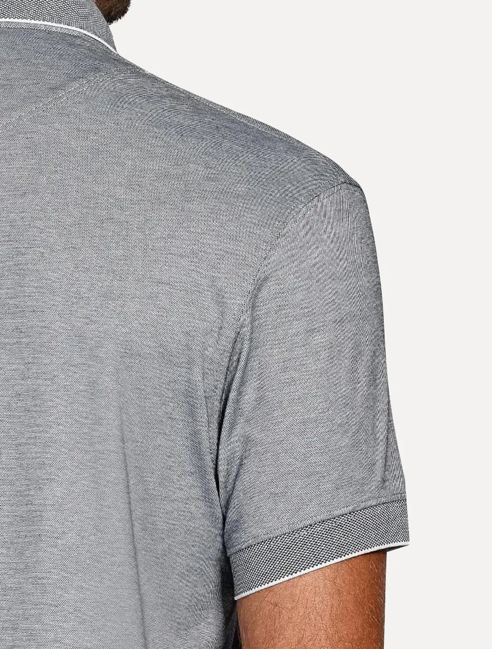 Polo Aramis Masculina Interlock Pima Maquinetada Azul Marinho