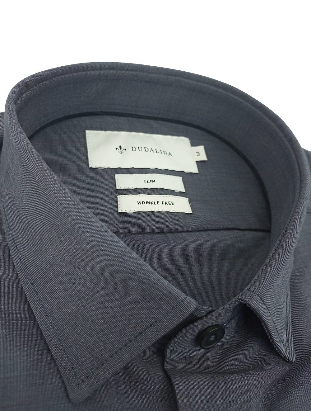 Camisa Dudalina Masculina Manga Curta Slim Wrinkle Free Chumbo