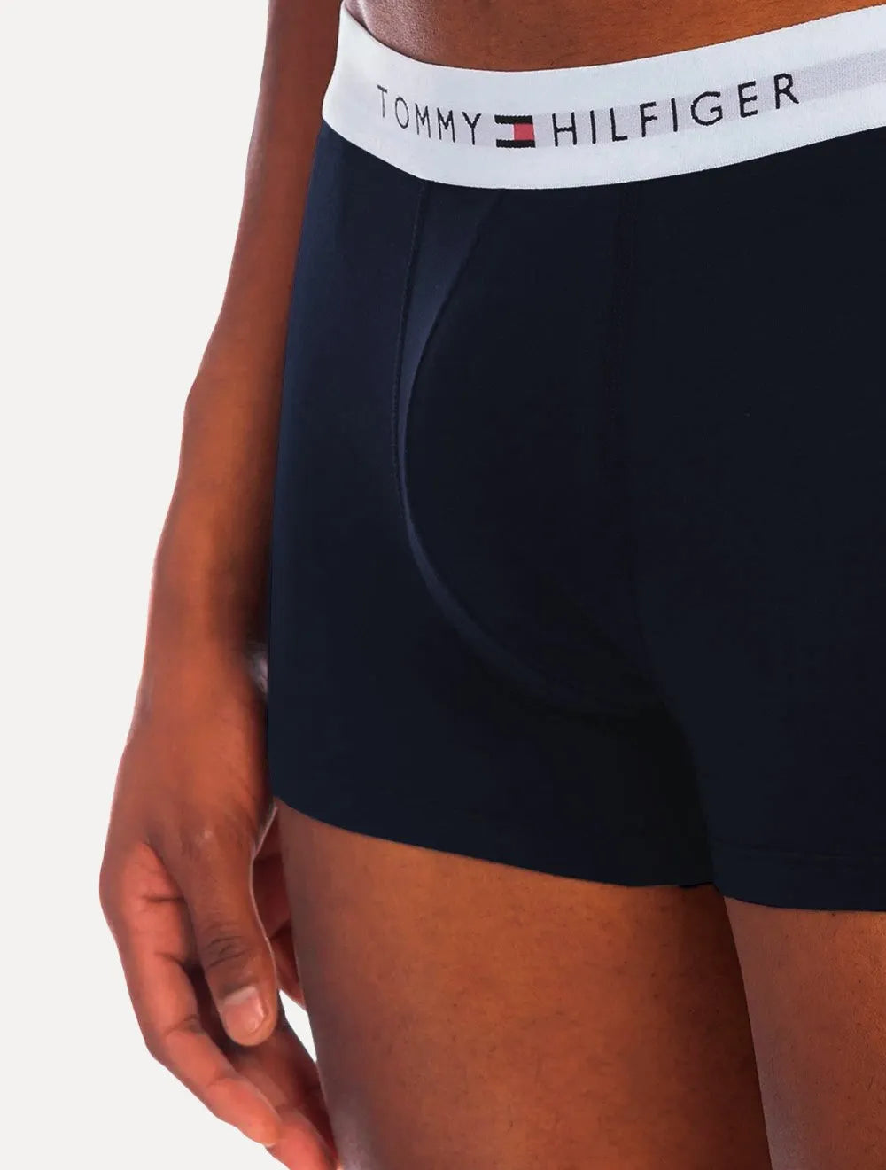 Cueca Tommy Hilfiger Cotton Stretch Trunk Azul Claro Marinho e Grafite Pack 3UN