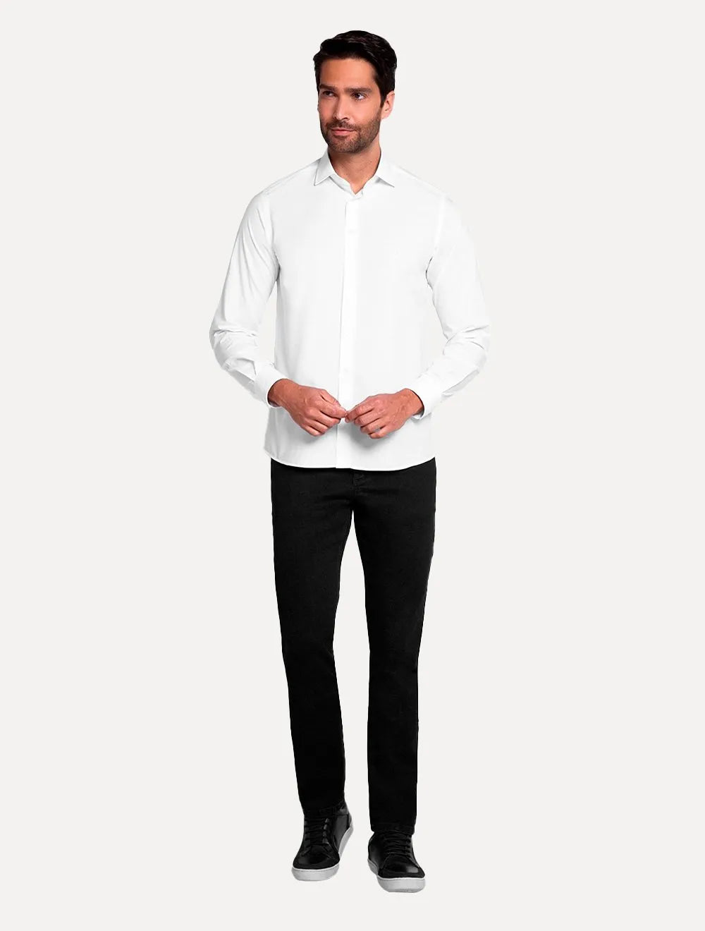 Camisa Dudalina Masculina Slim Tricoline Lisa Branca