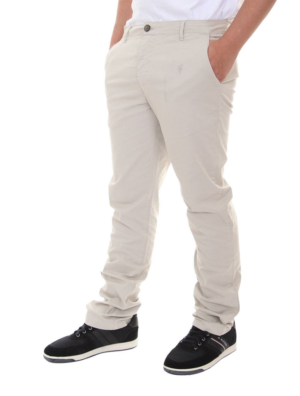 Calça VR Masculina Chino Color Canvas Slim Areia