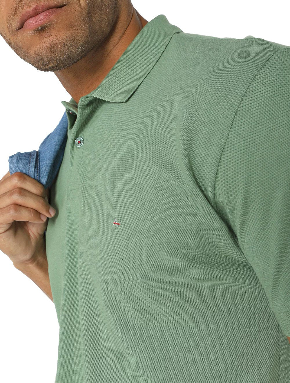 Polo Aramis Masculina Basic Piquet Verde Sálvia