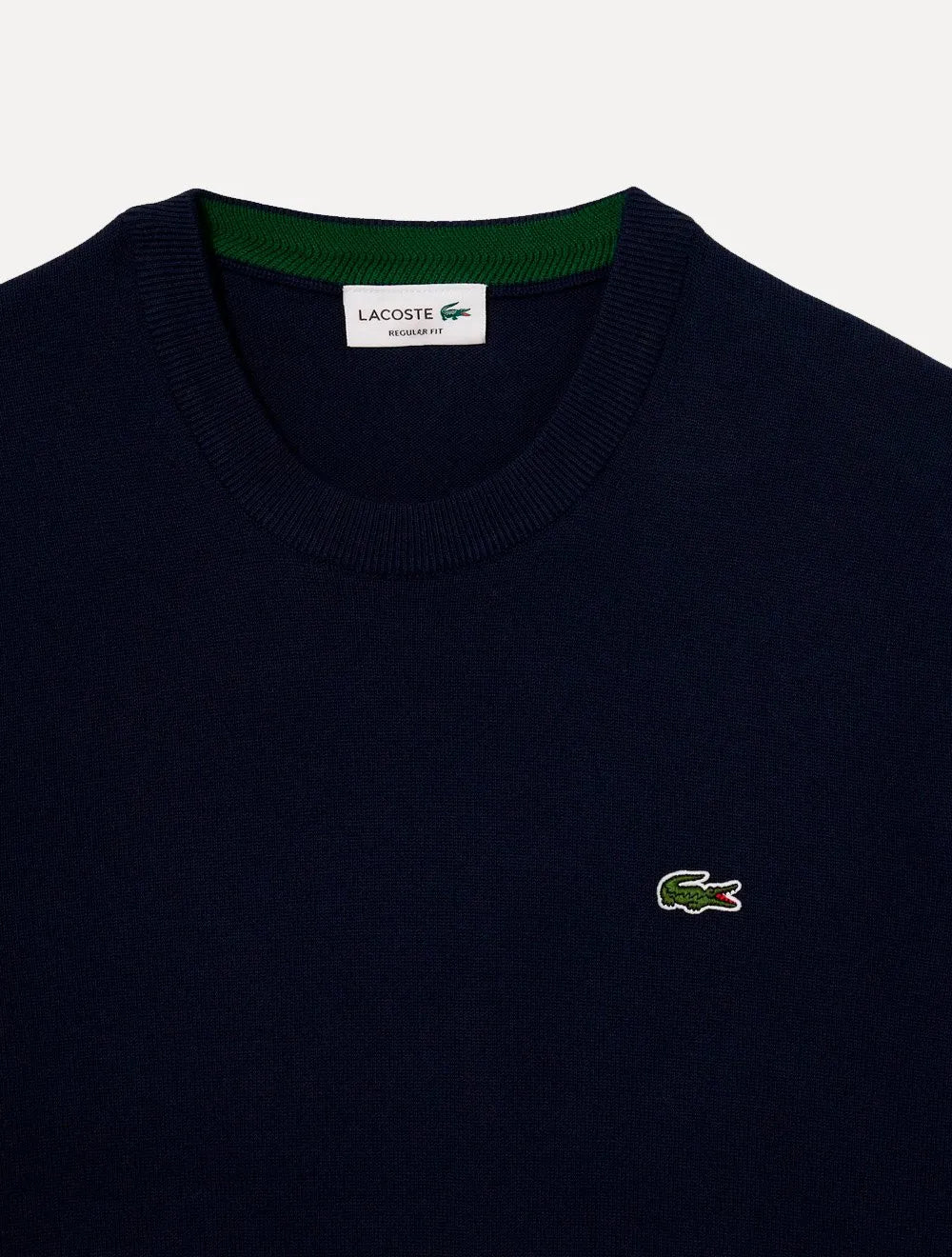 Suéter Lacoste Masculino Regular Fit Gola Redonda Logo Azul Marinho