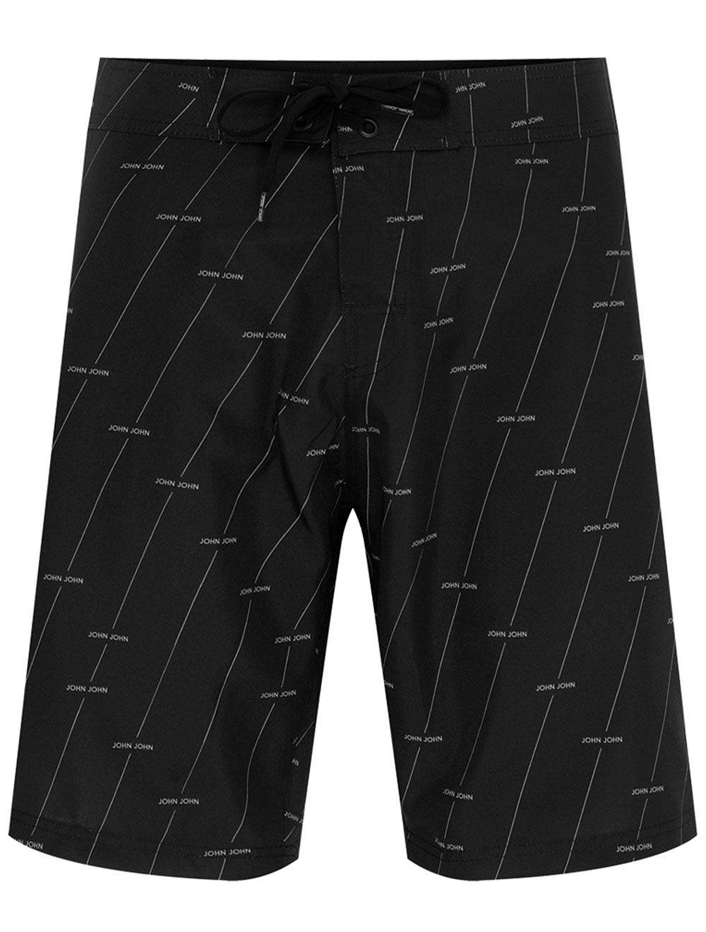 Bermuda John John Masculina D'Agua Verticals Preta
