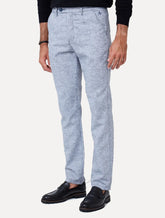 Calça Dudalina Masculina Chino Slim Maquinetada Azul Mescla