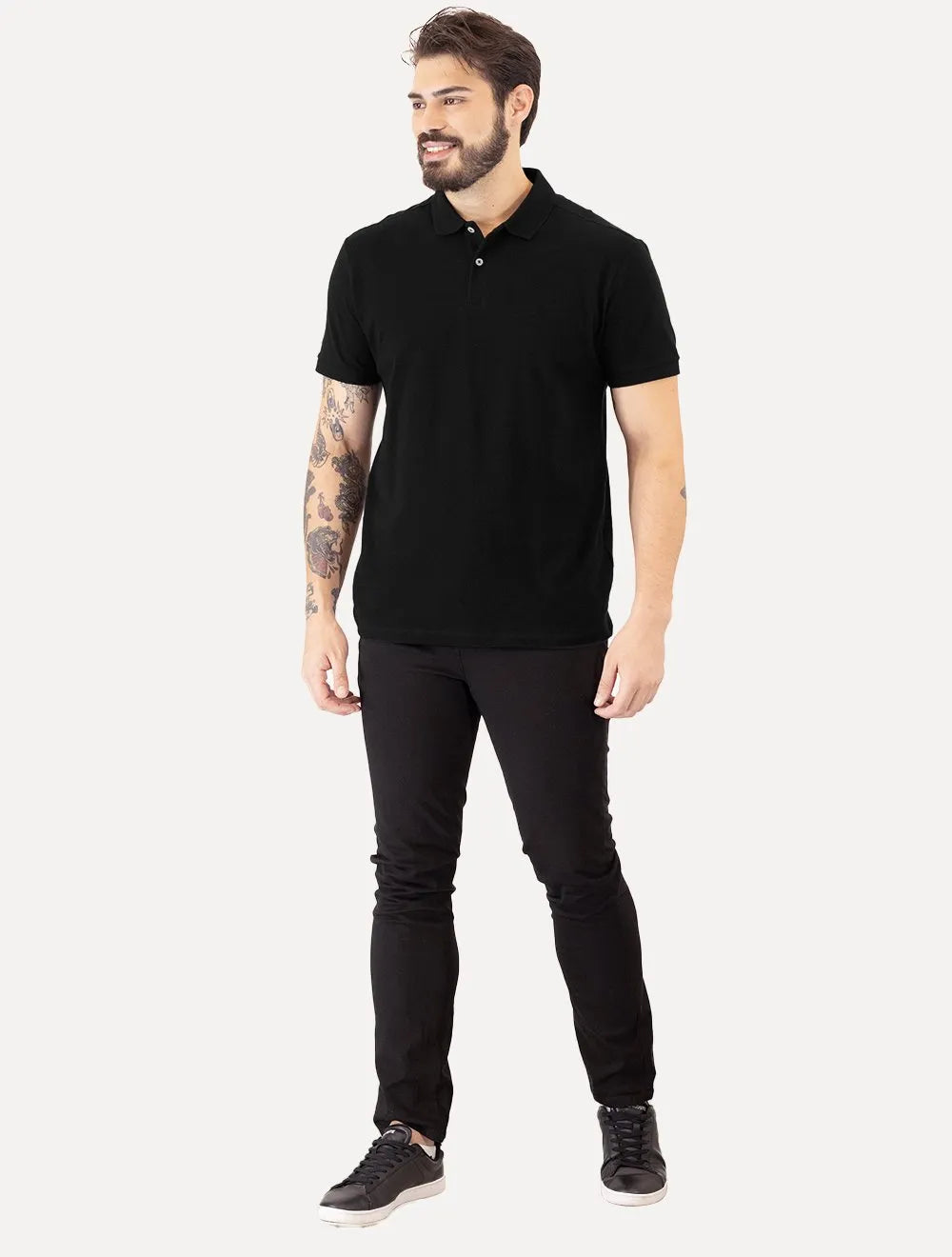 Polo Aramis Masculina Piquet Basic Mono Preta