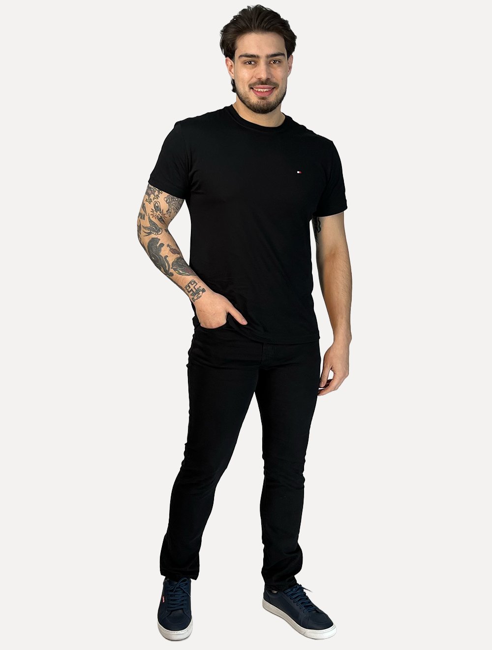 Calça Dixen Masculina Sarja Slim Tbt Preta